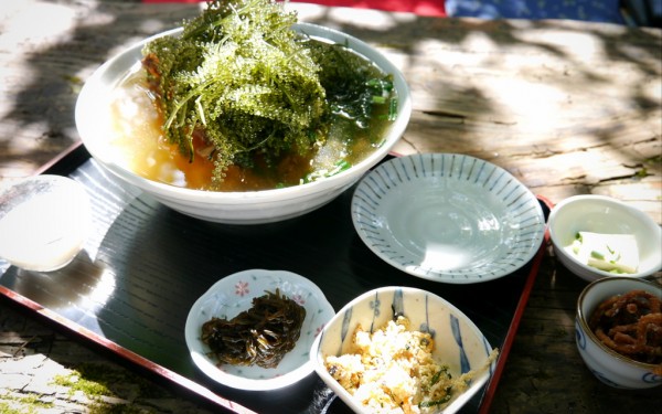 海ぶどうそばソーキ入り 夢の舎（本部町）