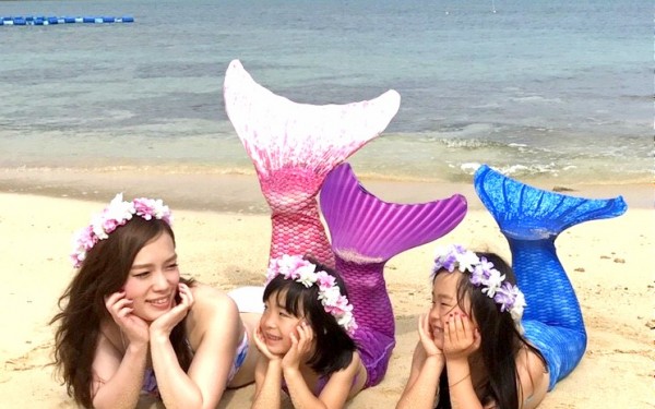 娘達とマーメイド体験。写真立てを作りいい思い出になりました。｜沖縄旅の思い出ﾌｫﾄｺﾝﾃｽﾄ
