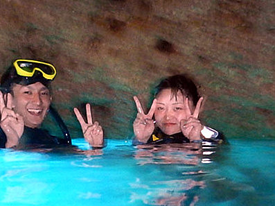 【那覇発・送迎付き】水納島&青の洞窟シュノーケル&マリン2種セットプラン