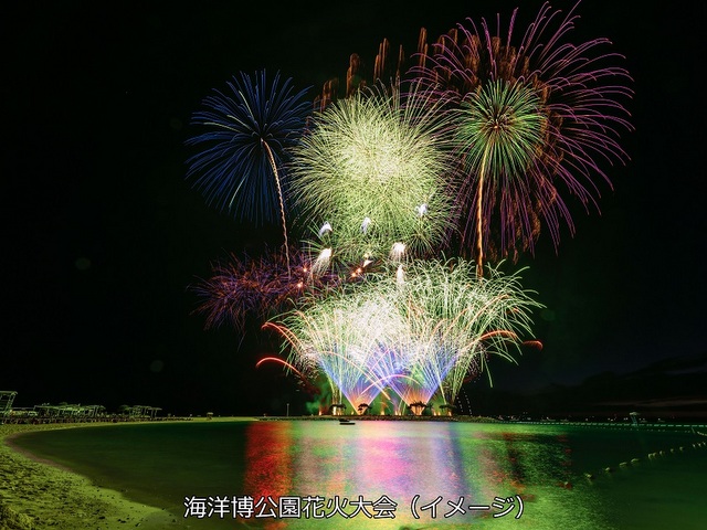 ★7月13日(土)限定★大型バスで行く!約10,000発の花火大会☆第41回2019海洋博公園花火大会☆日帰りバスツアー
